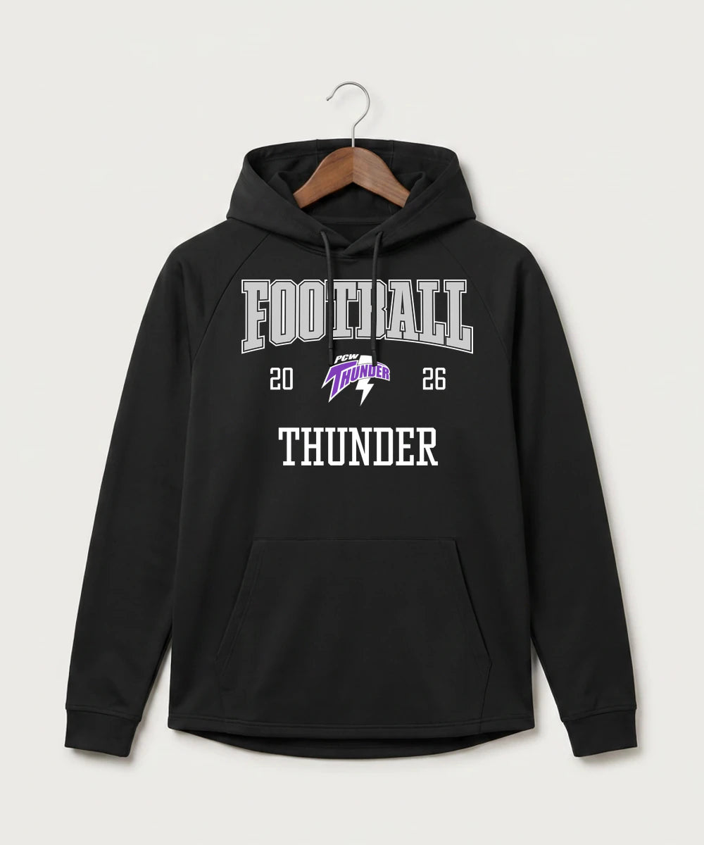 Polk County West Football (Boys) - Black Hoodie - Full Front
