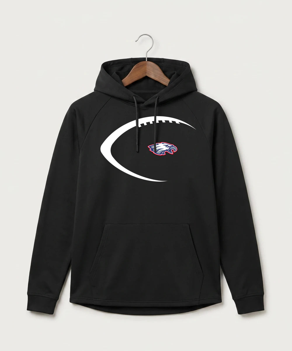 Pequot Lakes High School Football (Boys) - Black Hoodie - Full Front