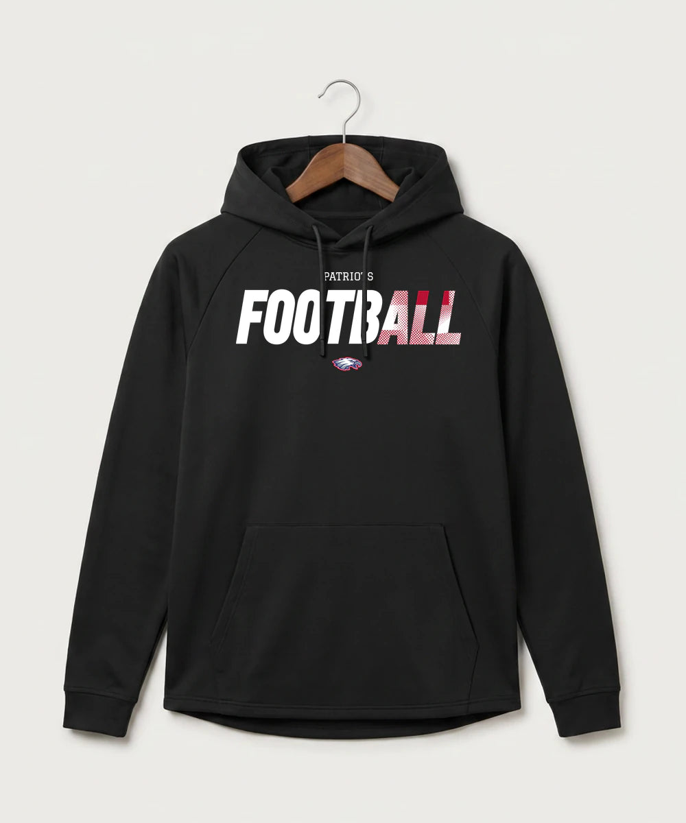 Pequot Lakes High School Football (Boys) - Black Hoodie - Full Front