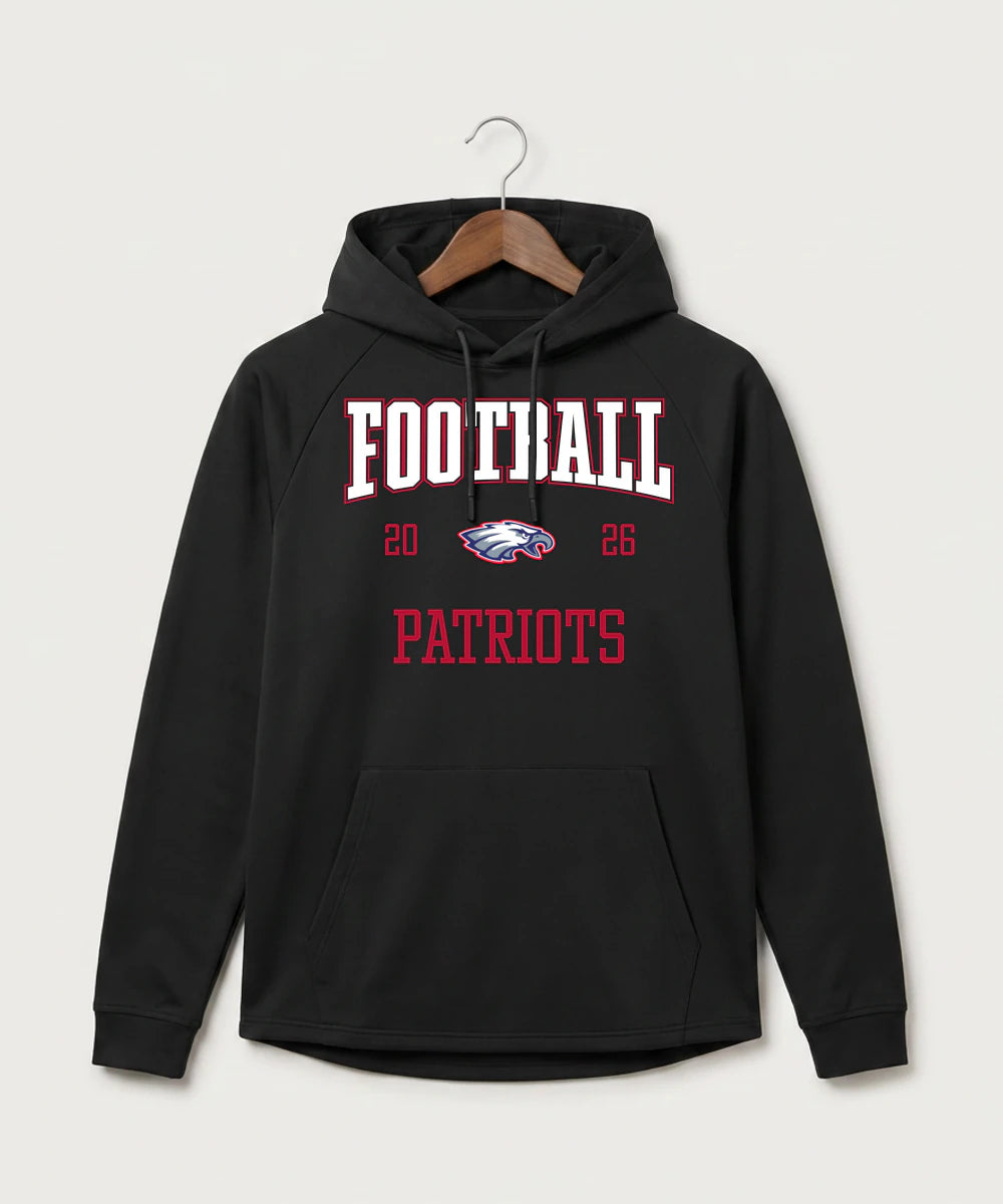 Pequot Lakes High School Football (Boys) - Black Hoodie - Full Front