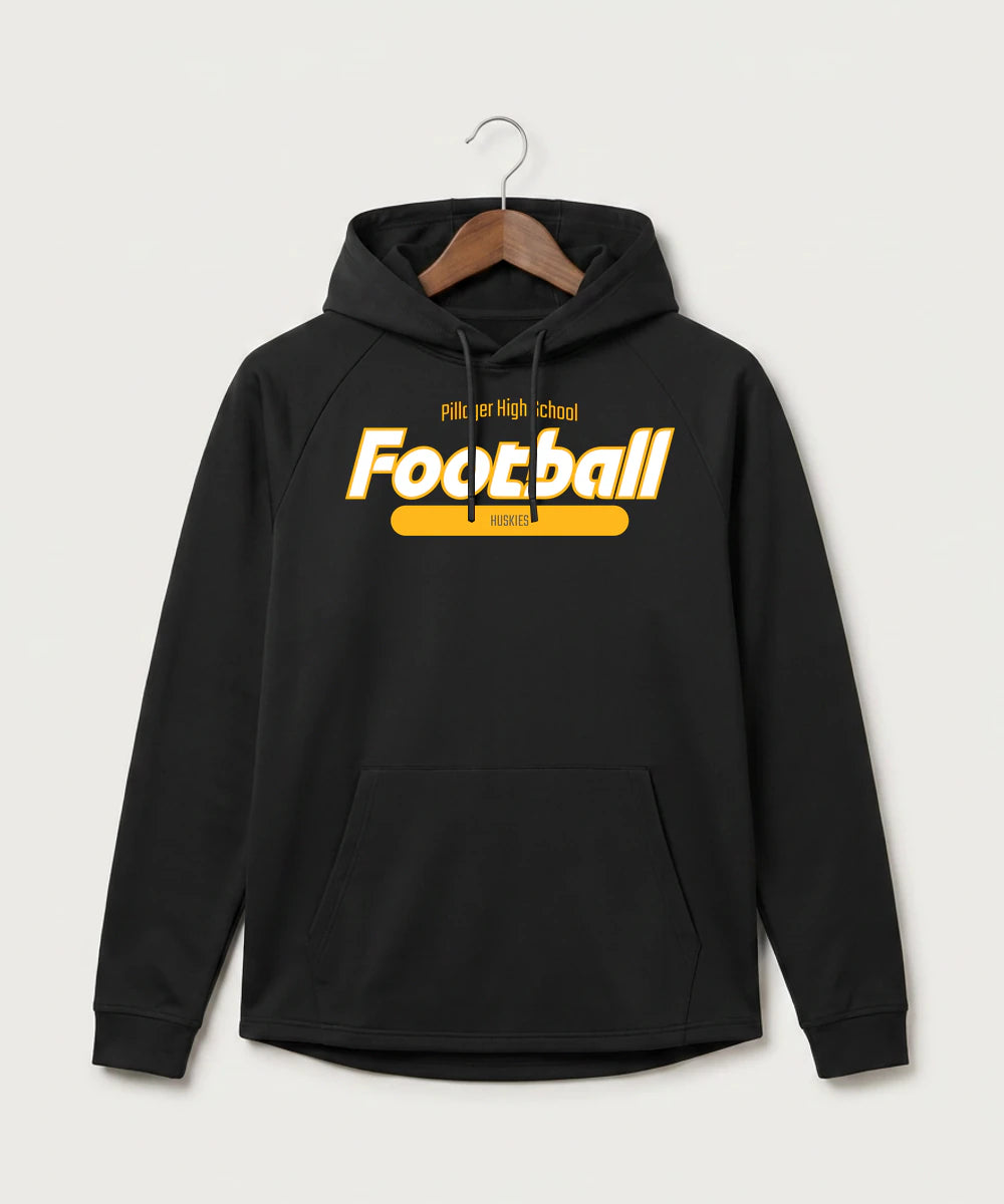 Pillager High School Football (Boys) - Black Hoodie - Full Front
