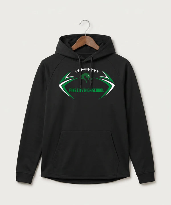 Pine City High School Football (Boys) - Black Hoodie - Full Front