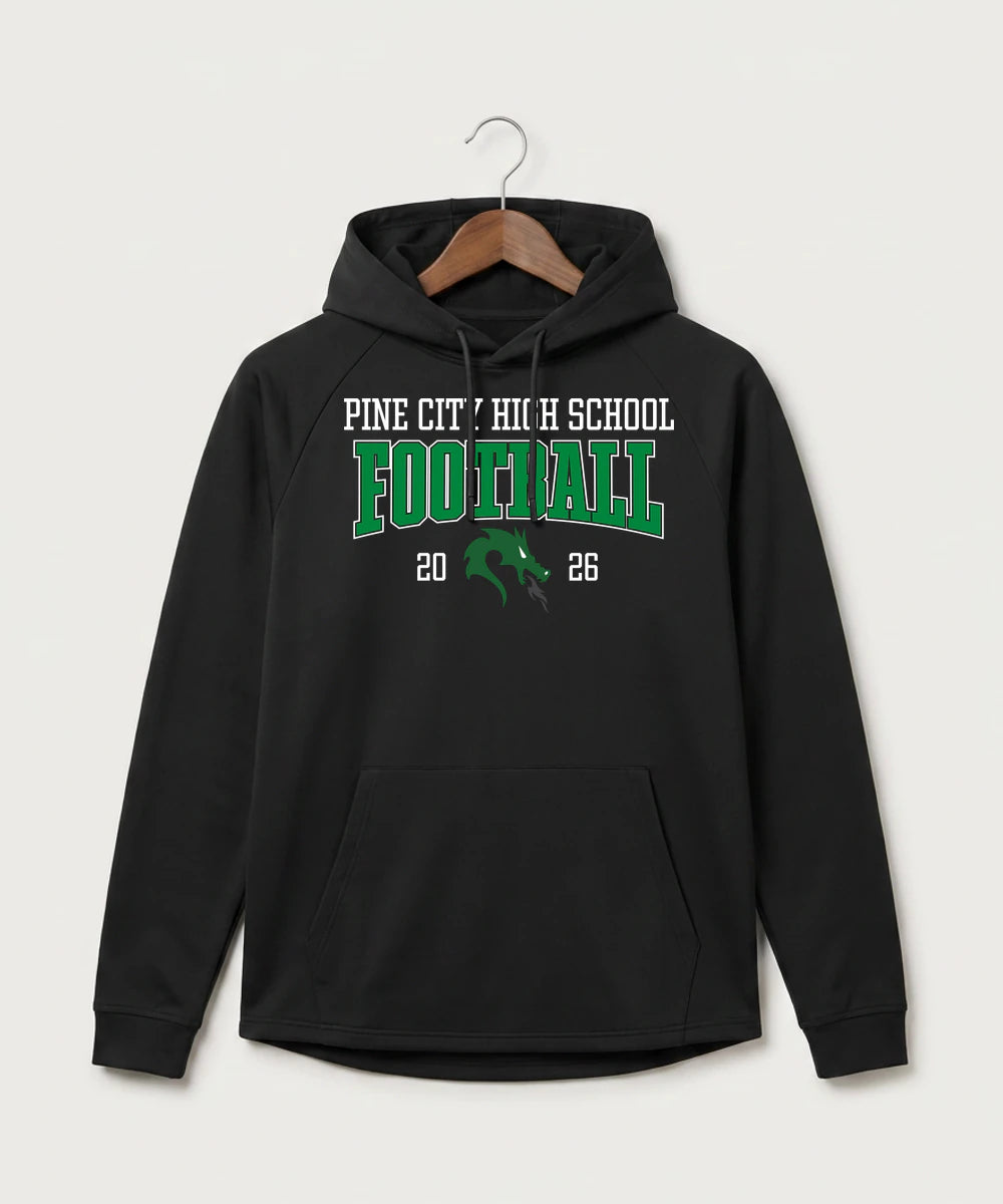 Pine City High School Football (Boys) - Black Hoodie - Full Front