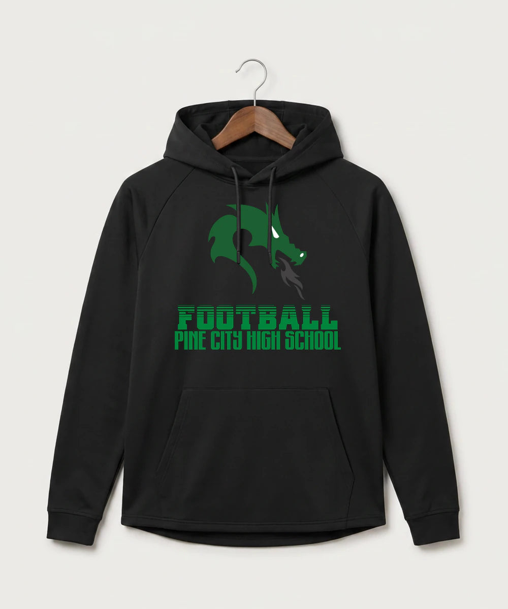 Pine City High School Football (Boys) - Black Hoodie - Full Front
