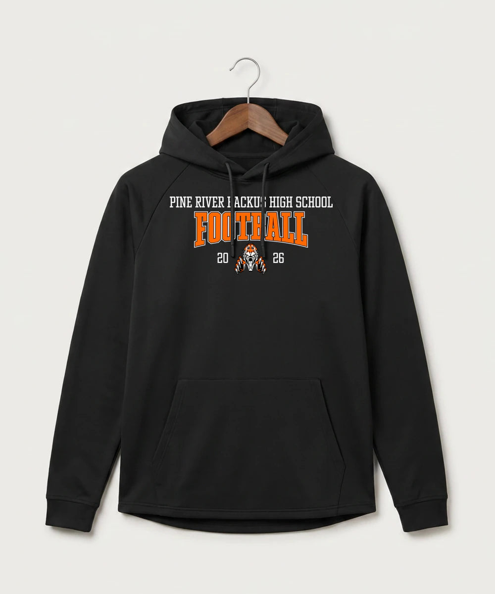 Pine River Backus High School Football (Boys) - Black Hoodie - Full Front