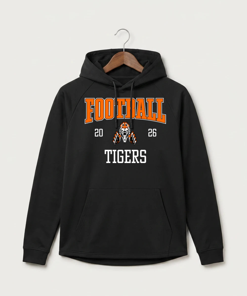 Pine River Backus High School Football (Boys) - Black Hoodie - Full Front