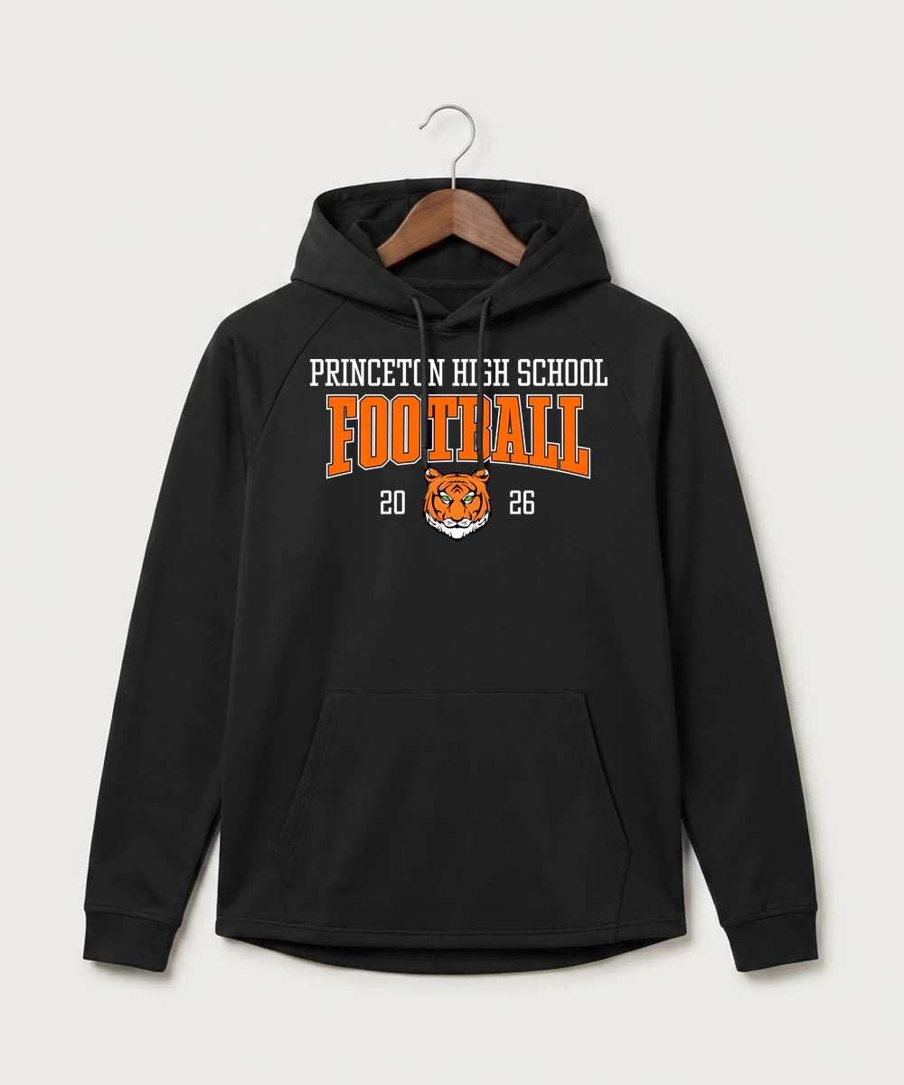 Princeton High School Football (Boys) - Black Hoodie - Full Front