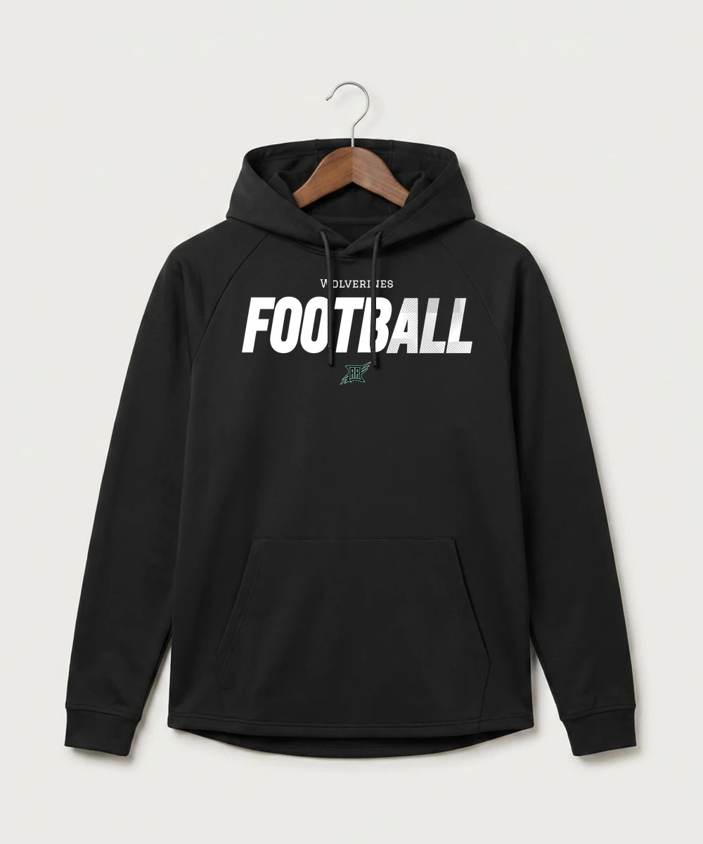 Rock Ridge High School Football (Boys) - Black Hoodie - Full Front