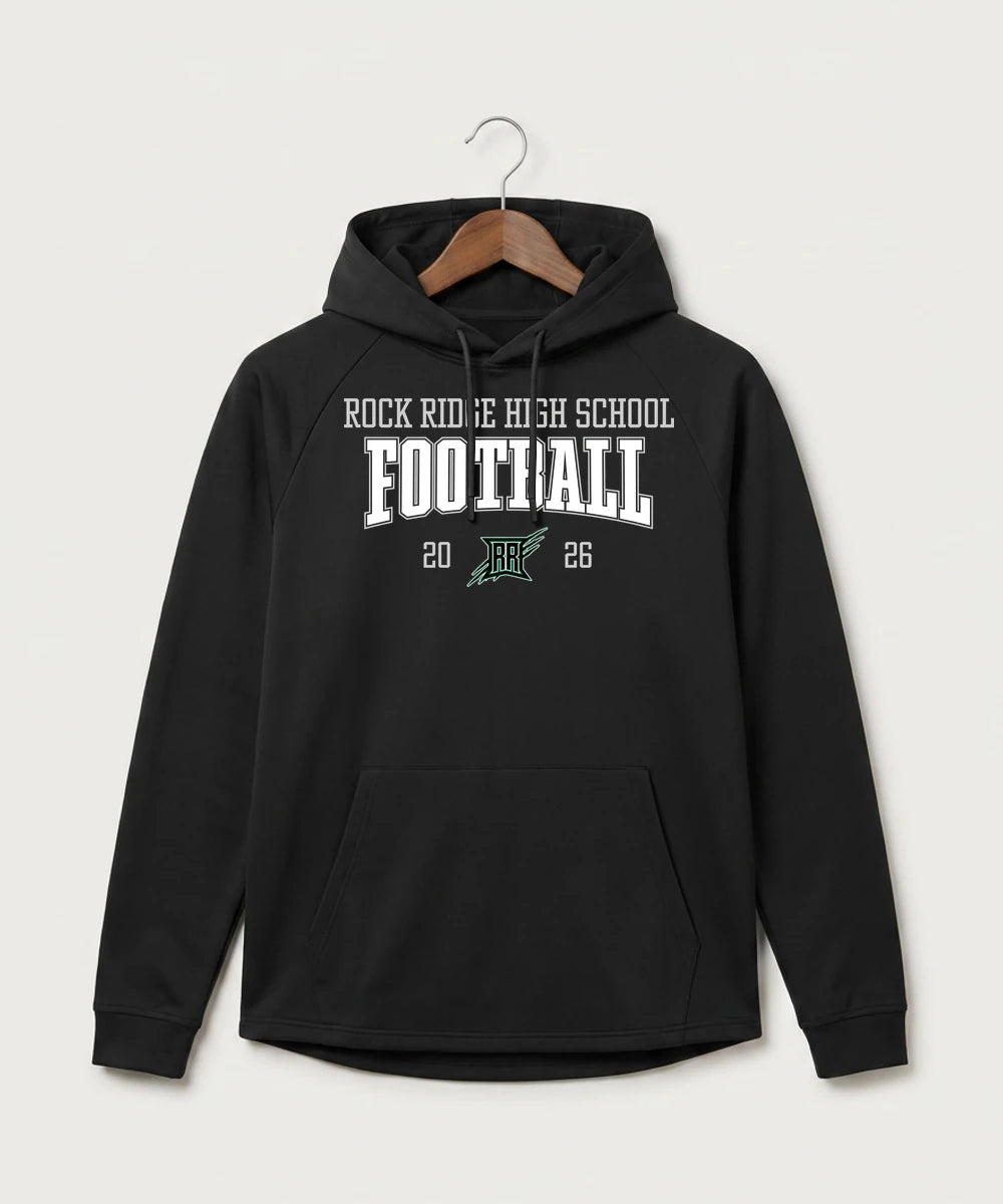 Rock Ridge High School Football (Boys) - Black Hoodie - Full Front