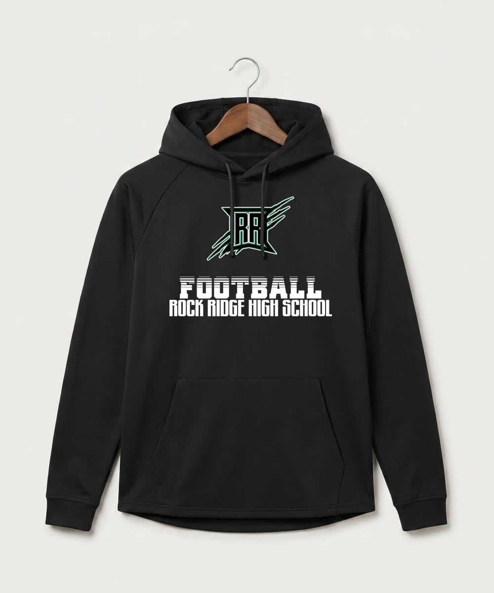 Rock Ridge High School Football (Boys) - Black Hoodie - Full Front