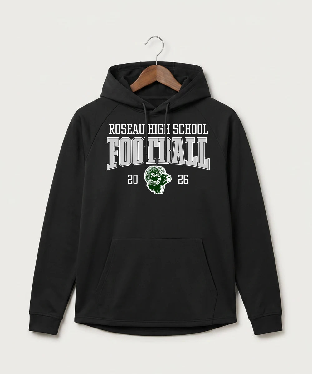 Roseau High School Football (Boys) - Black Hoodie - Full Front