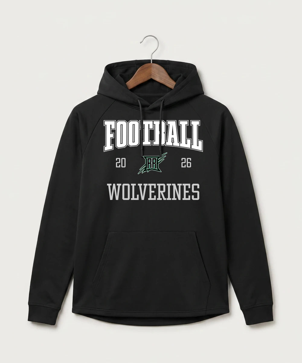 Rock Ridge High School Football (Boys) - Black Hoodie - Full Front