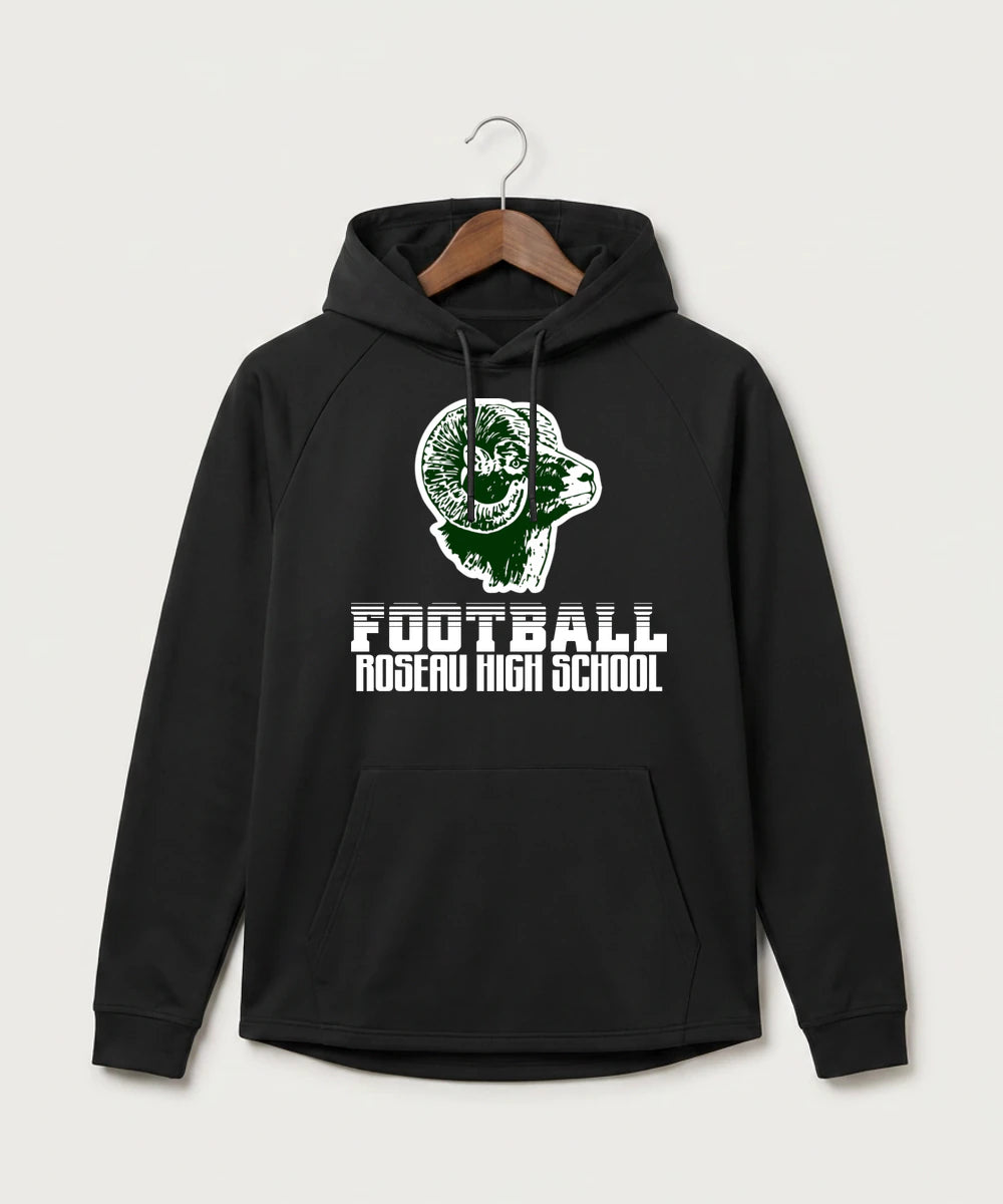 Roseau High School Football (Boys) - Black Hoodie - Full Front