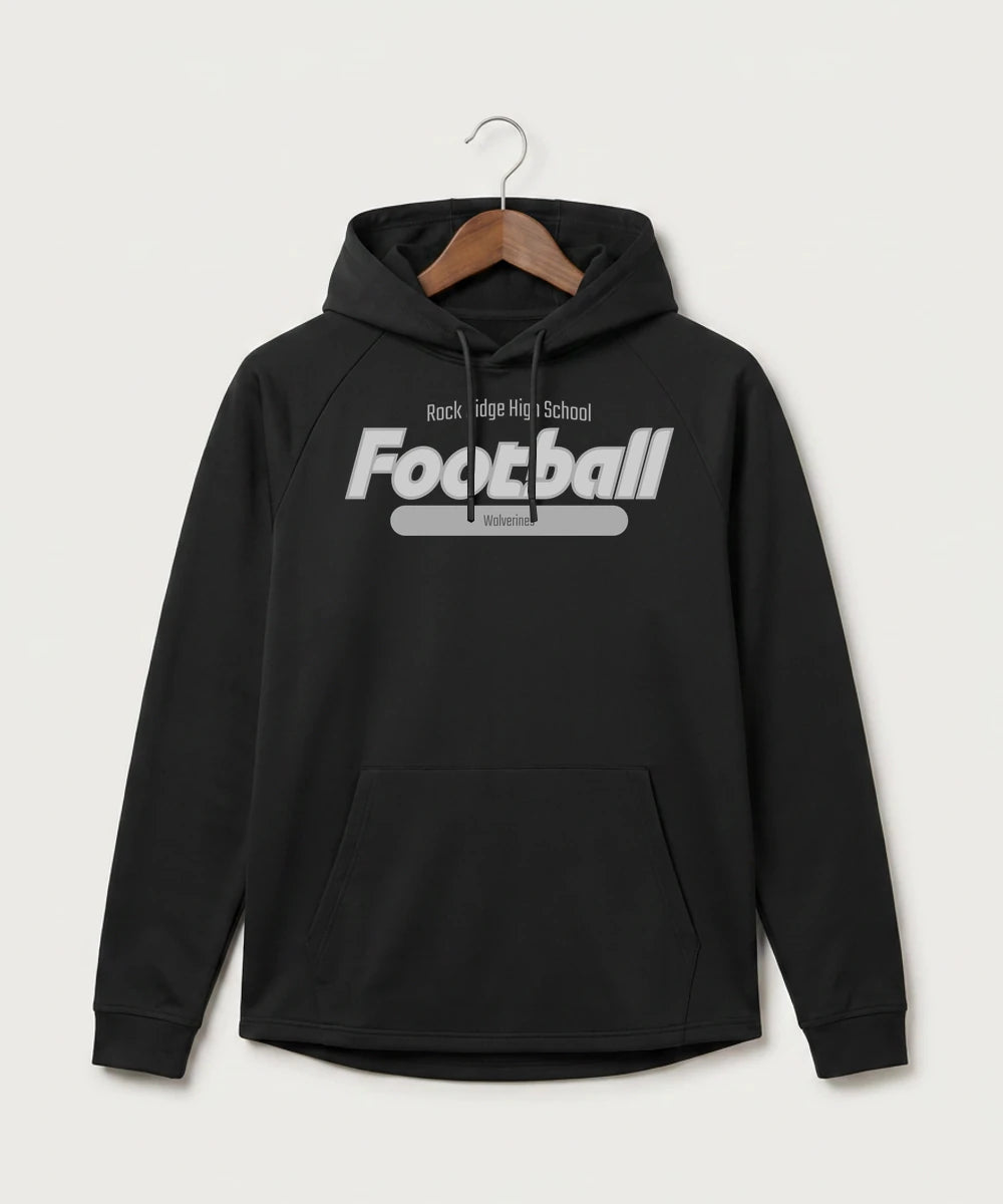 Rock Ridge High School Football (Boys) - Black Hoodie - Full Front