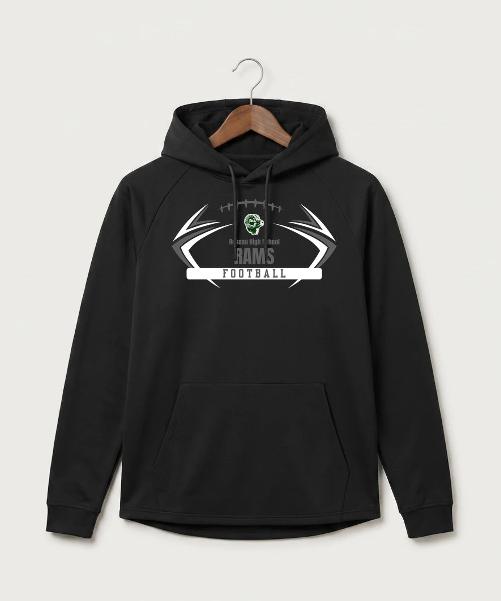 Roseau High School Football (Boys) - Black Hoodie - Full Front