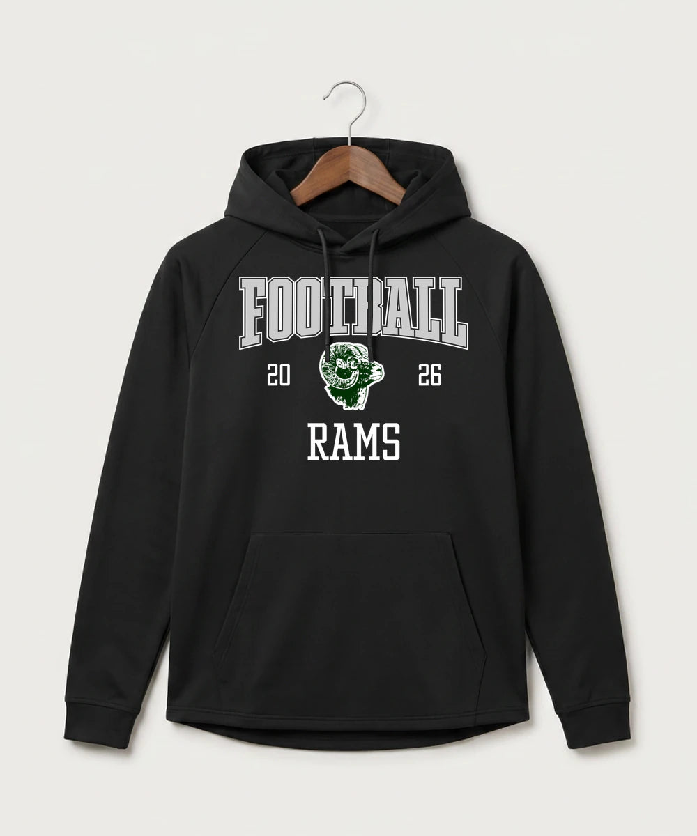 Roseau High School Football (Boys) - Black Hoodie - Full Front