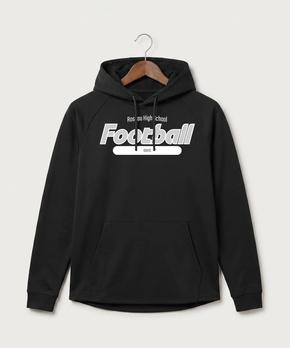 Roseau High School Football (Boys) - Black Hoodie - Full Front