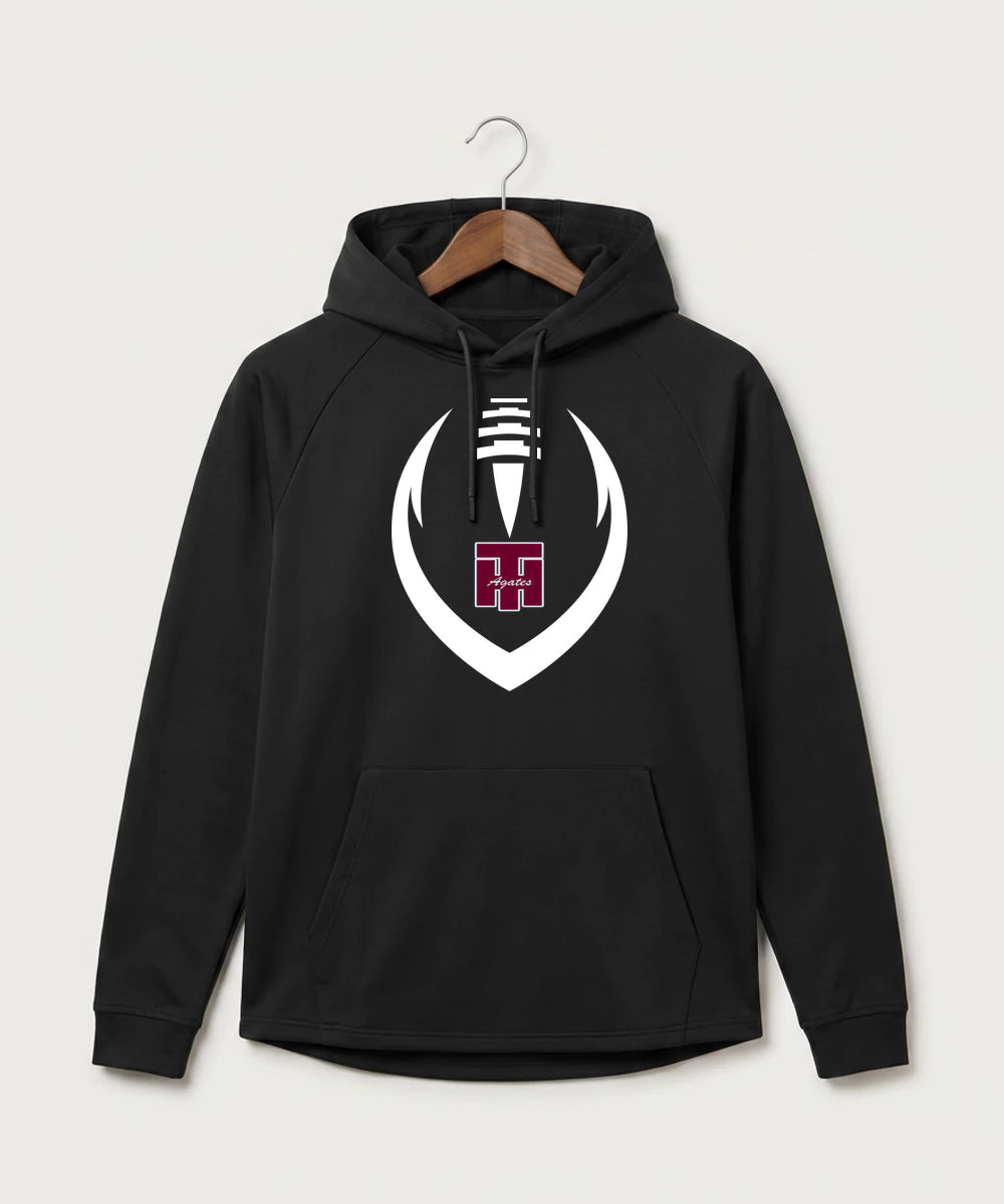 Two Harbors High School Football (Boys) - Black Hoodie - Full Front