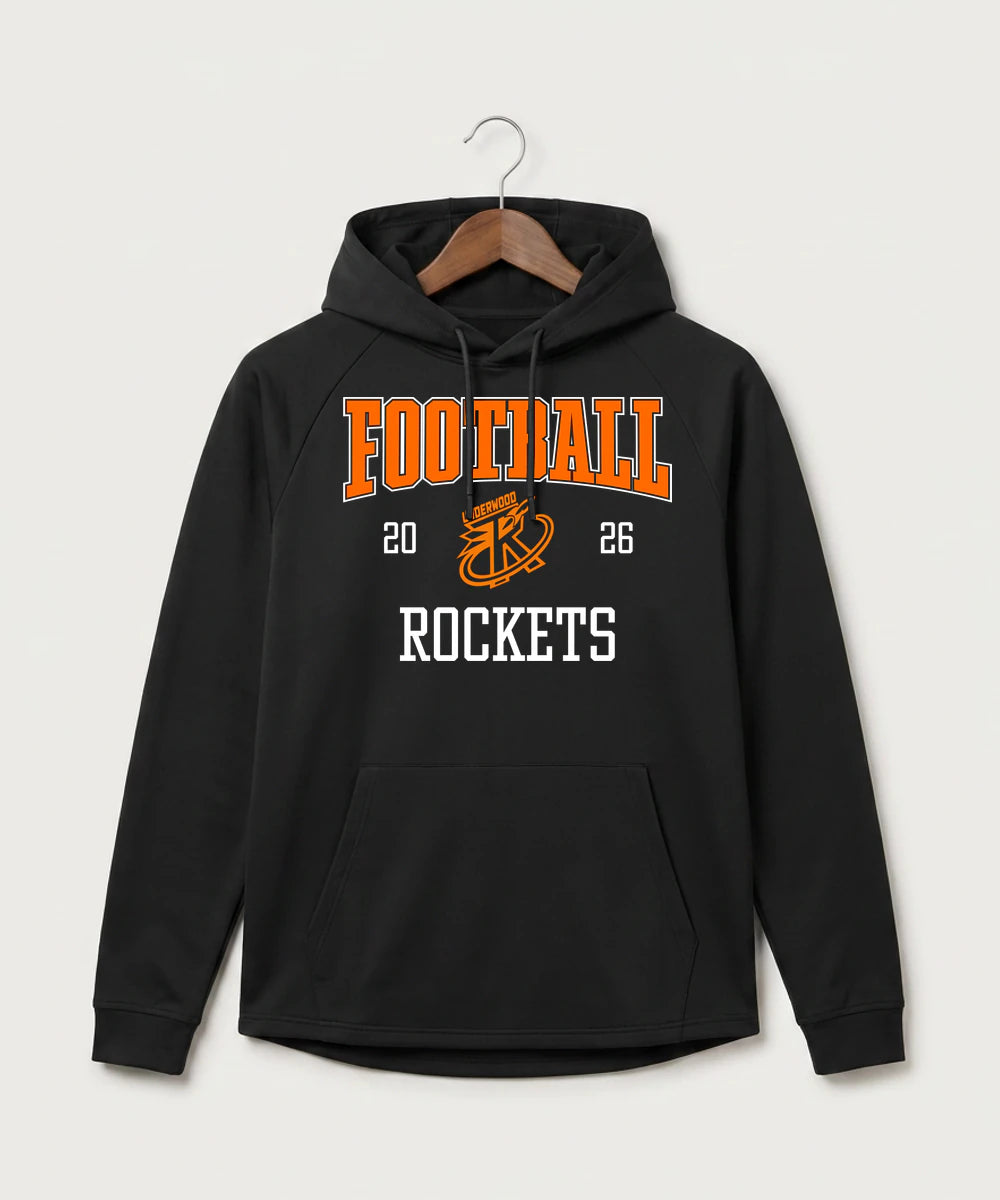 Underwood High School Football (Boys) - Black Hoodie - Full Front