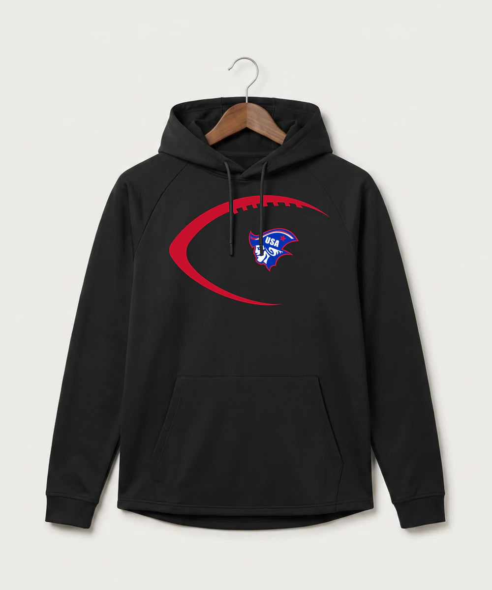 Upsala High School Football (Boys) - Black Hoodie - Full Front