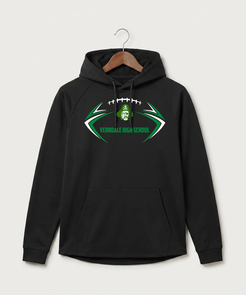 Verndale High School Football (Boys) - Black Hoodie - Full Front