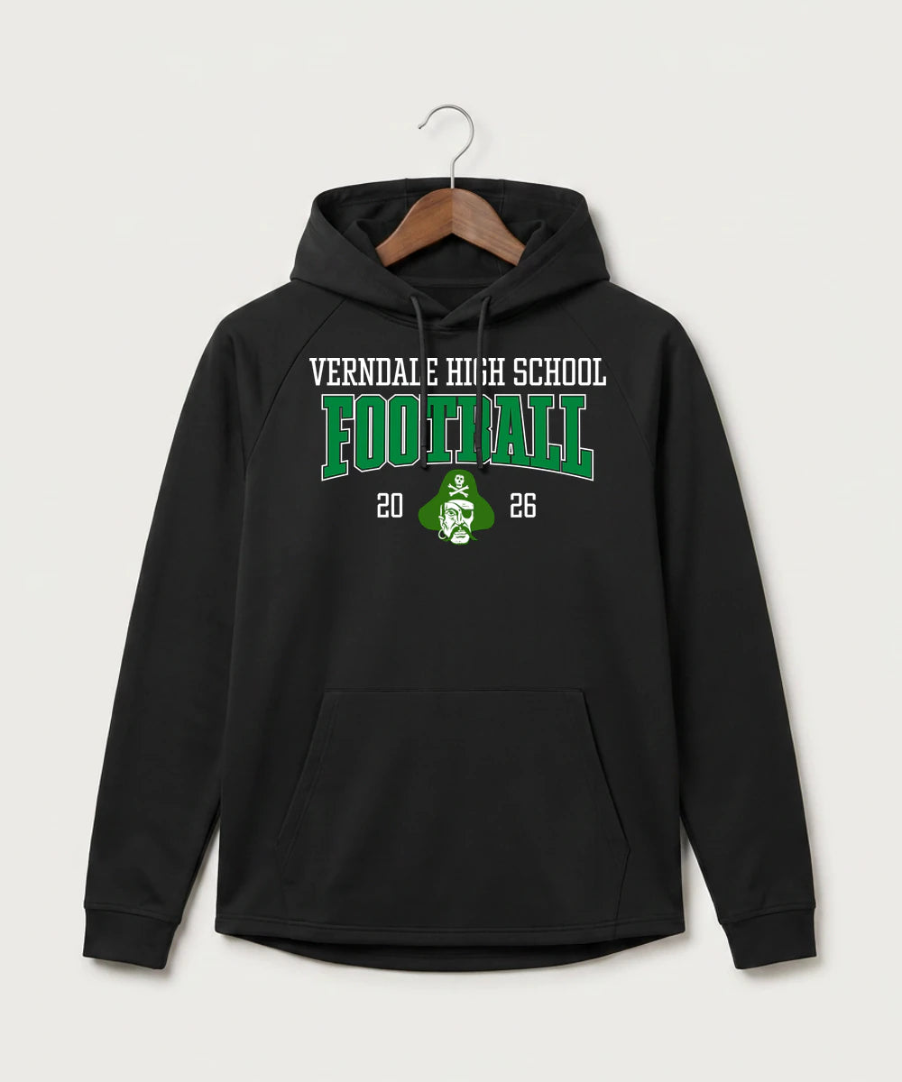 Verndale High School Football (Boys) - Black Hoodie - Full Front