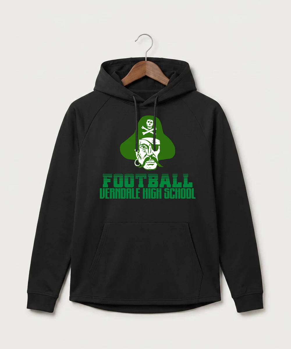 Verndale High School Football (Boys) - Black Hoodie - Full Front