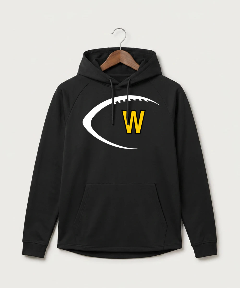 Warroad High School Football (Boys) - Black Hoodie - Full Front