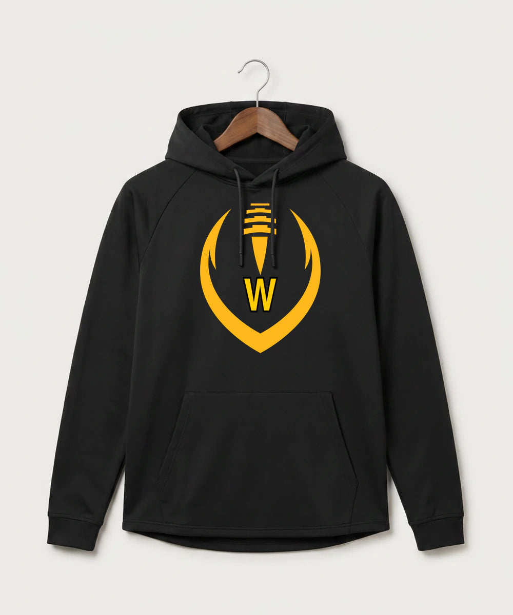 Warroad High School Football (Boys) - Black Hoodie - Full Front