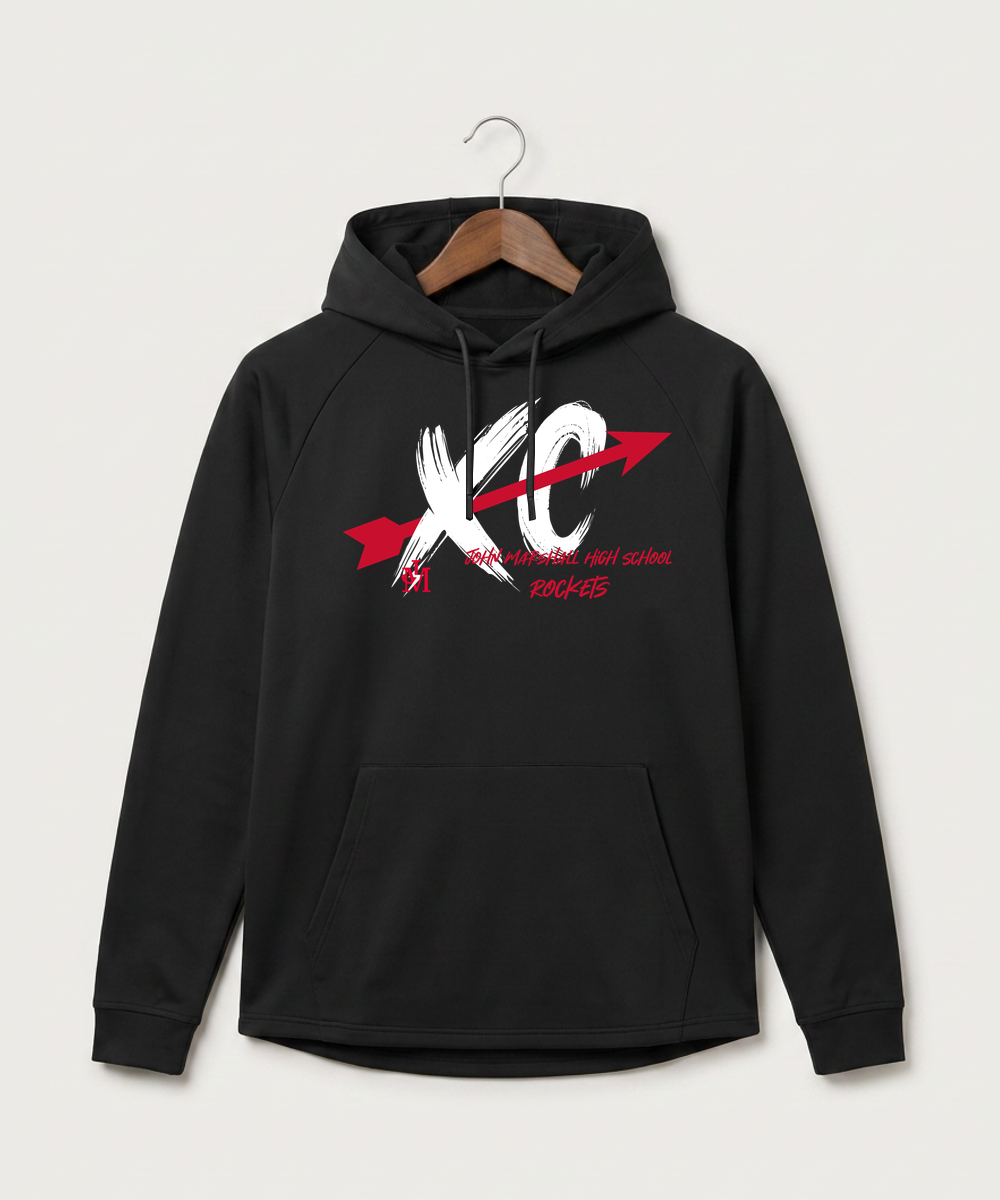 John Marshall High School Cross Country (Coed) - Black Hoodie - Full Front