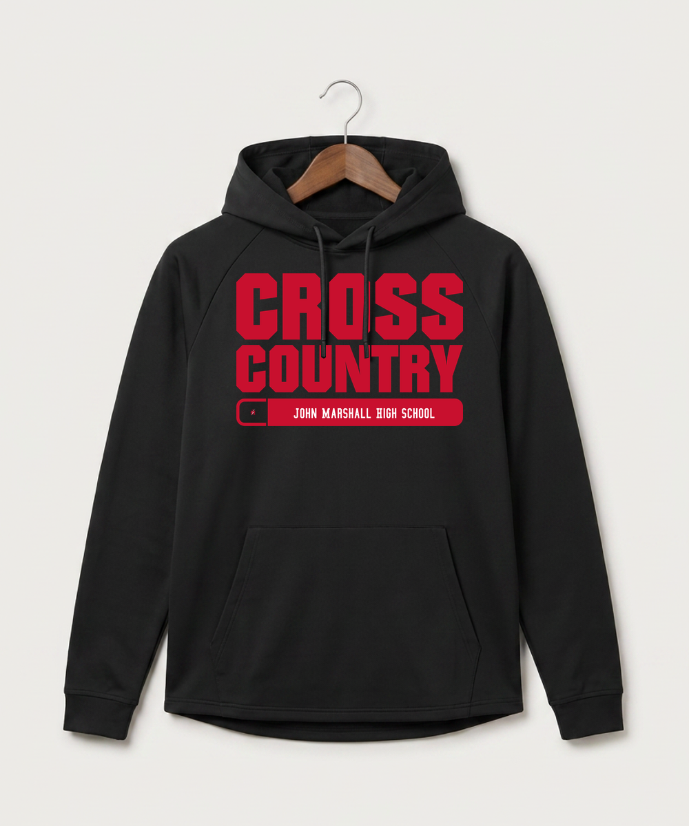 John Marshall High School Cross Country (Coed) - Black Hoodie - Full Front