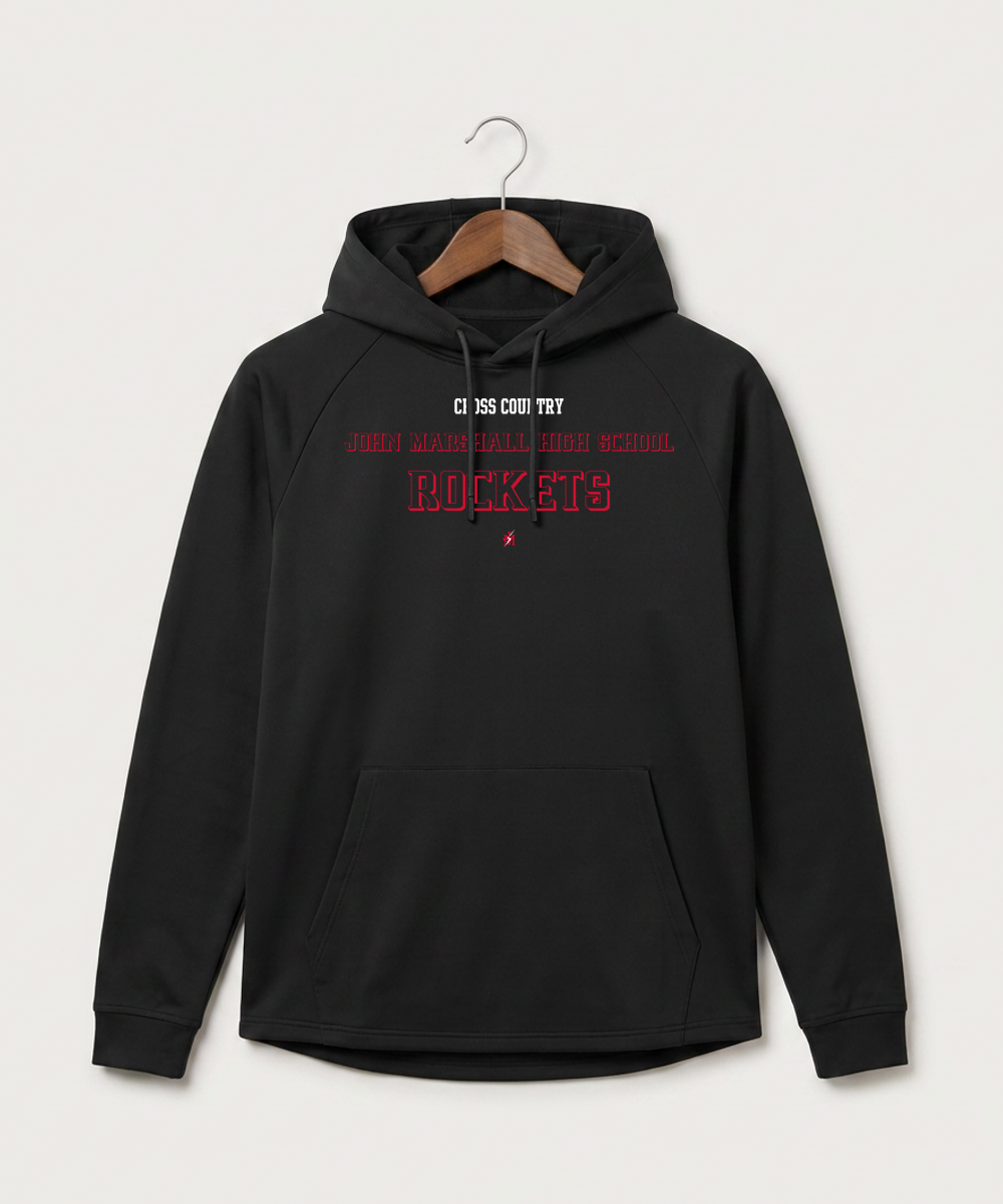 John Marshall High School Cross Country (Coed) - Black Hoodie - Full Front