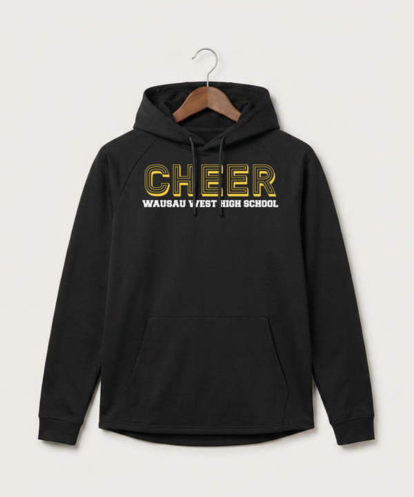 Wausau West High School Cheer - Black Hoodie - Full Front