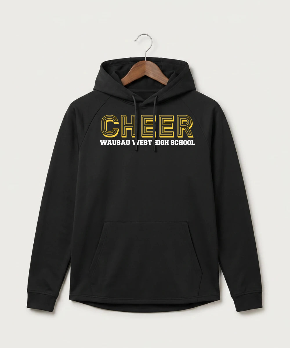 Wausau West High School Cheer - Black Hoodie - Full Front