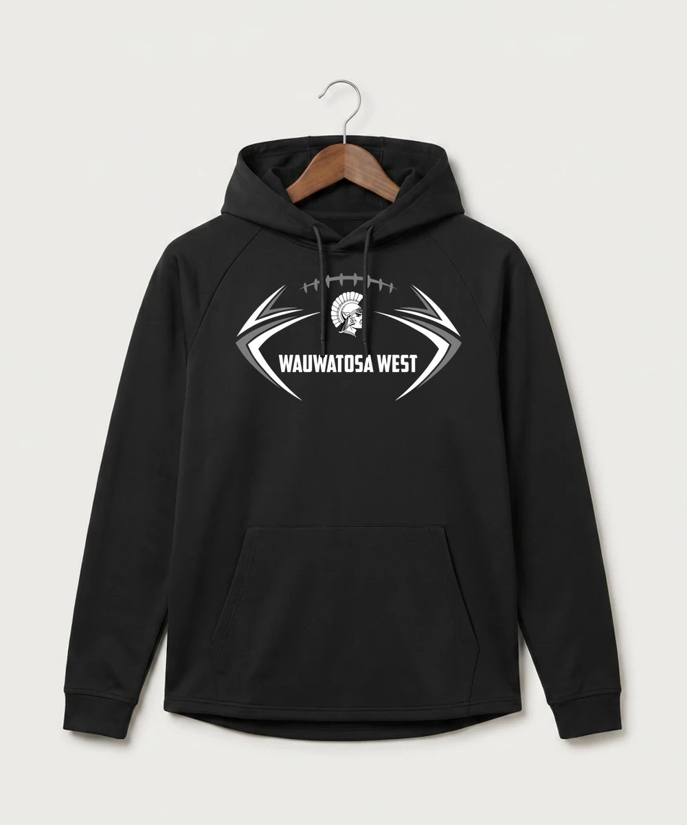 Wauwatosa West Football - Black Hoodie - Full Front