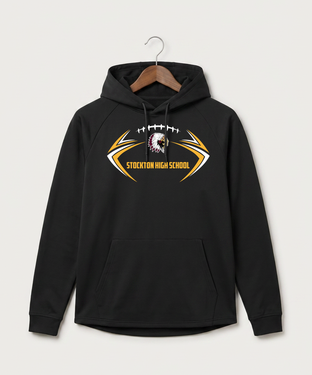 Stockton High School Football - Black Hoodie - Full Front