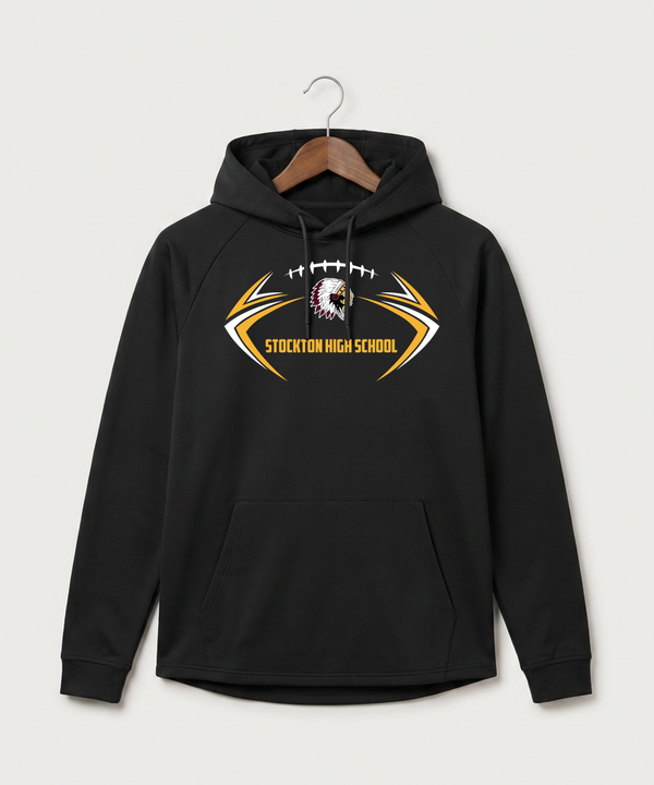 Stockton High School Football - Black Hoodie - Full Front