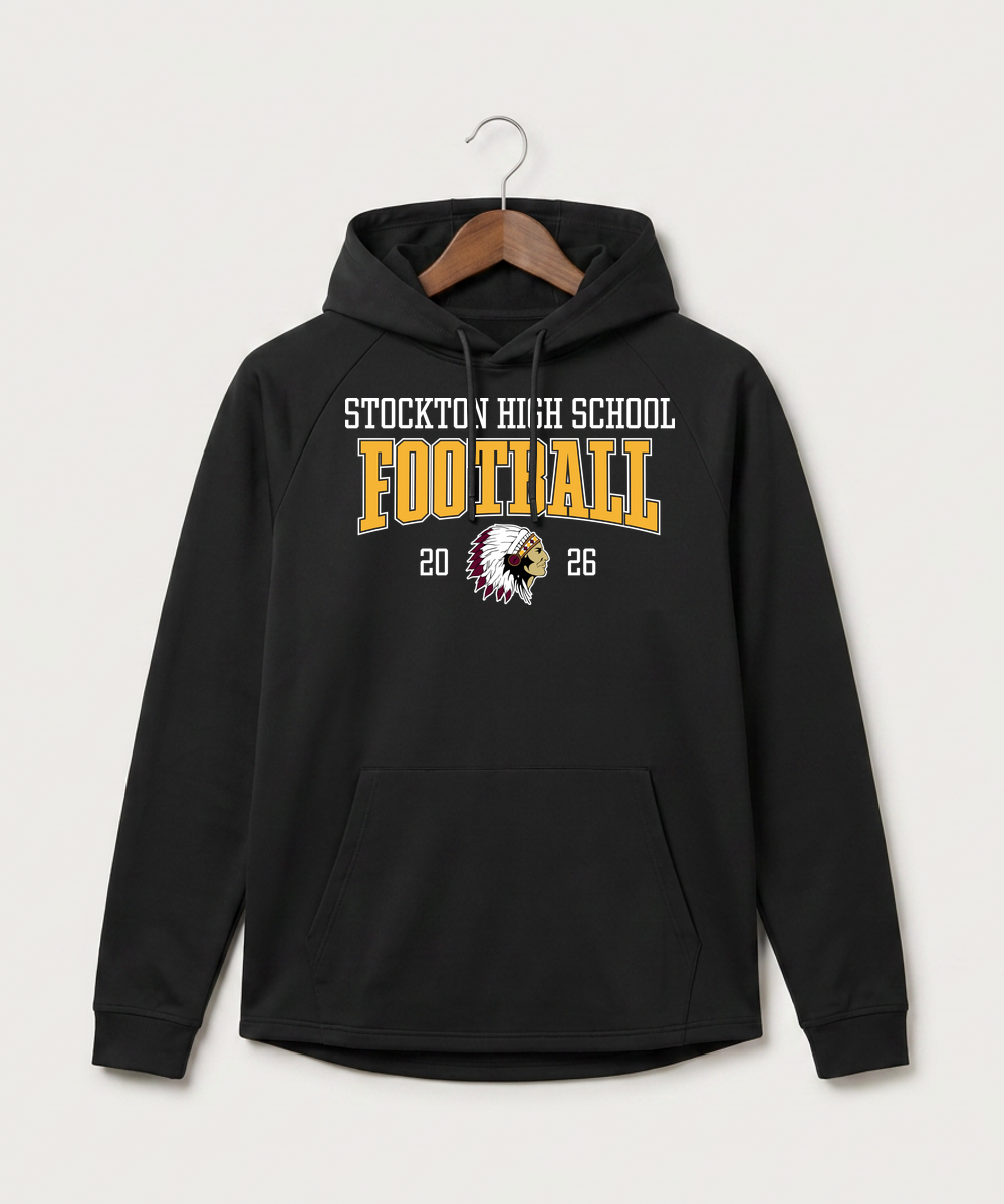 Stockton High School Football - Black Hoodie - Full Front