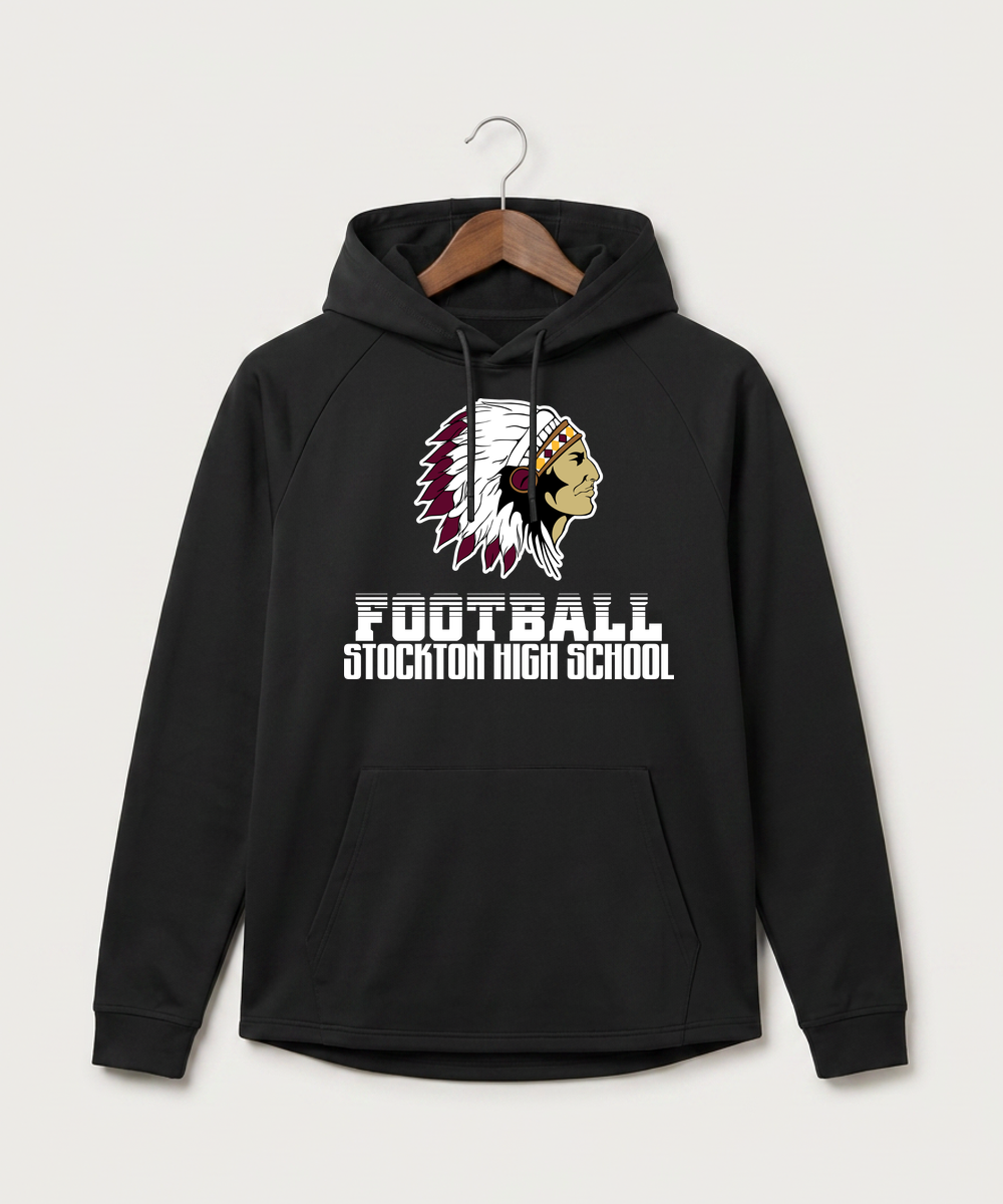 Stockton High School Football - Black Hoodie - Full Front