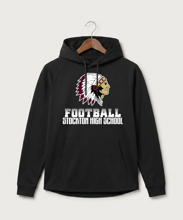Stockton High School Football - Black Hoodie - Full Front