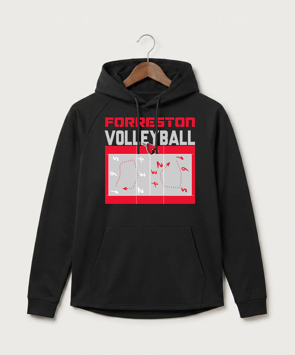 Forreston Volleyball - Black Hoodie - Full Front