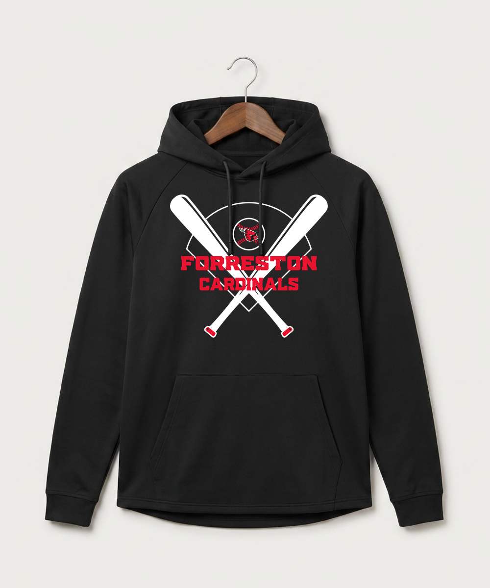 Forreston Baseball - Black Hoodie - Full Front