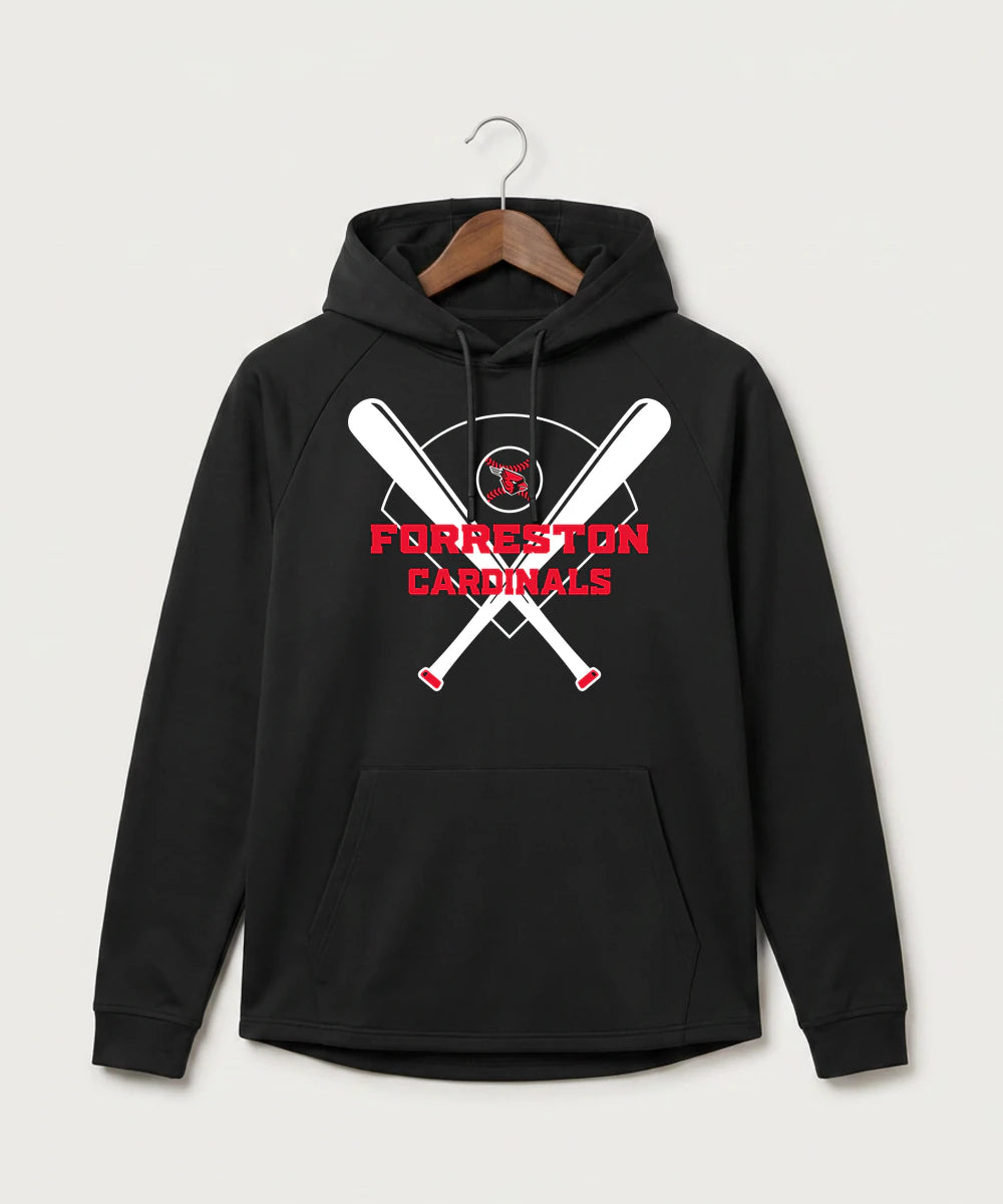 Forreston Baseball - Black Hoodie - Full Front