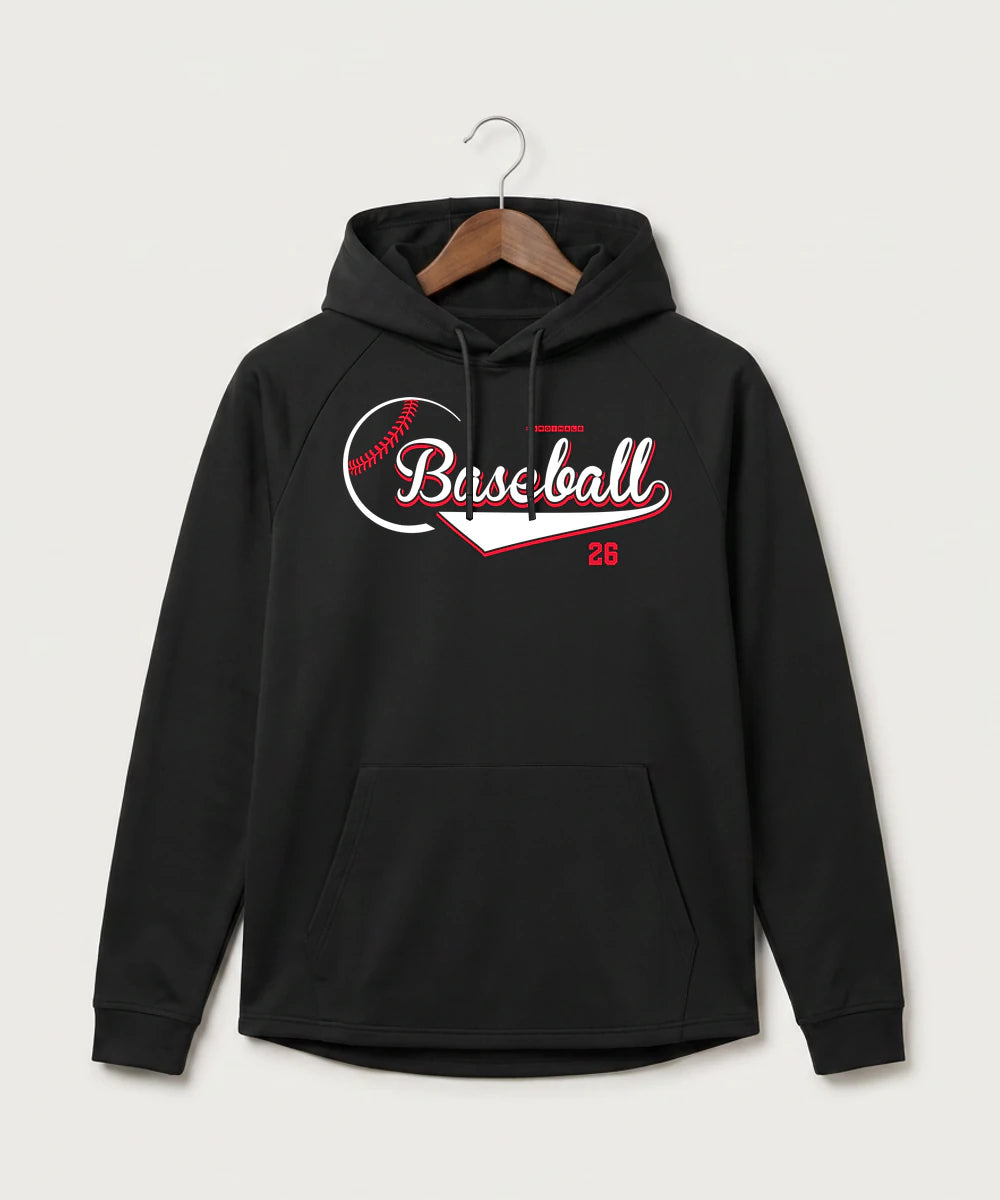 Forreston Baseball - Black Hoodie - Full Front