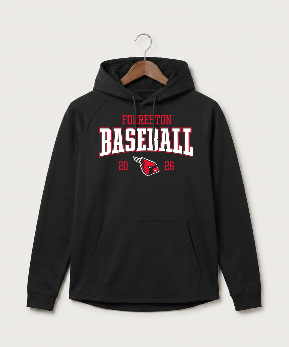 Forreston Baseball - Black Hoodie - Full Front
