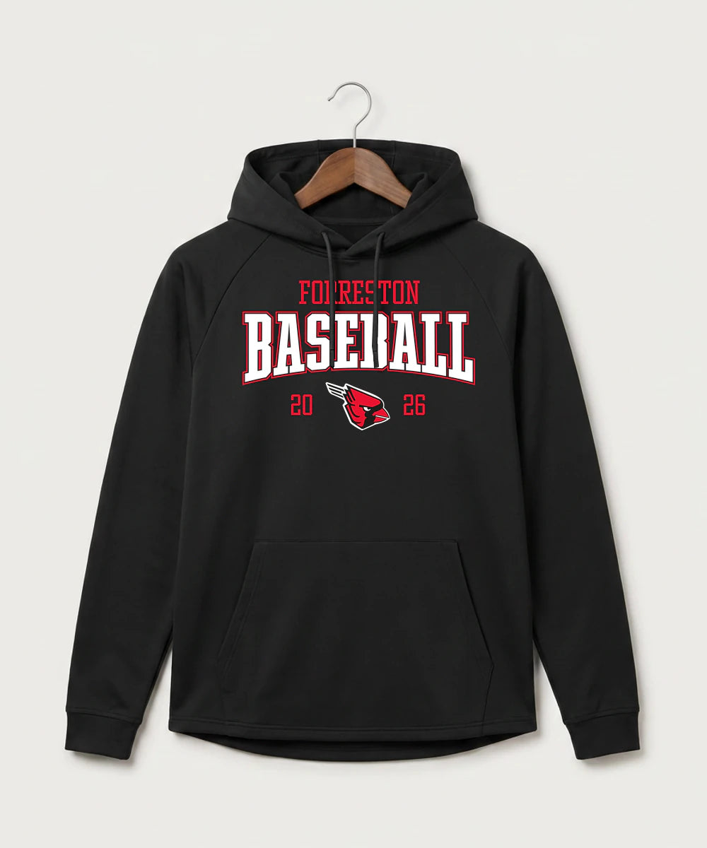 Forreston Baseball - Black Hoodie - Full Front