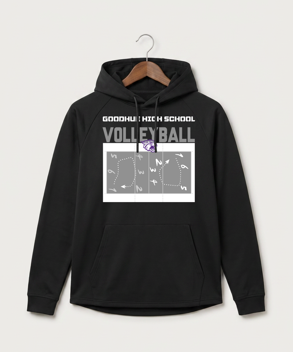Goodhue High School Volleyball (Girls) - Black Hoodie - Full Front
