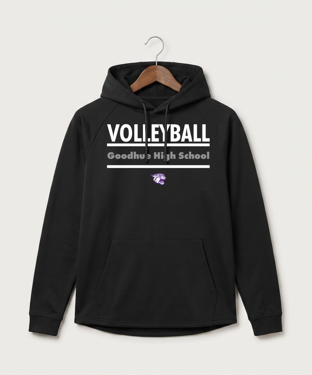 Goodhue High School Volleyball (Girls) - Black Hoodie - Full Front