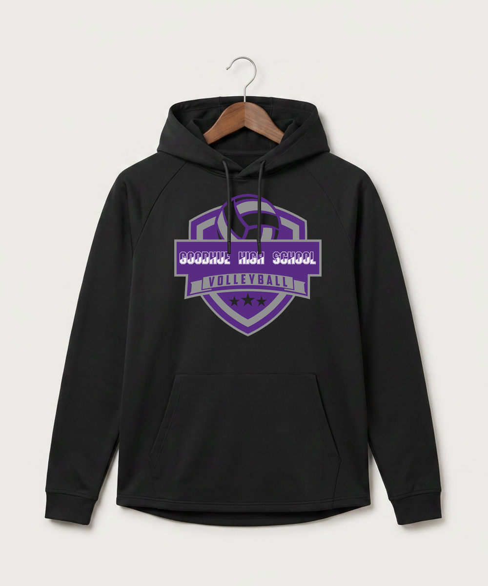 Goodhue High School Volleyball (Girls) - Black Hoodie - Full Front
