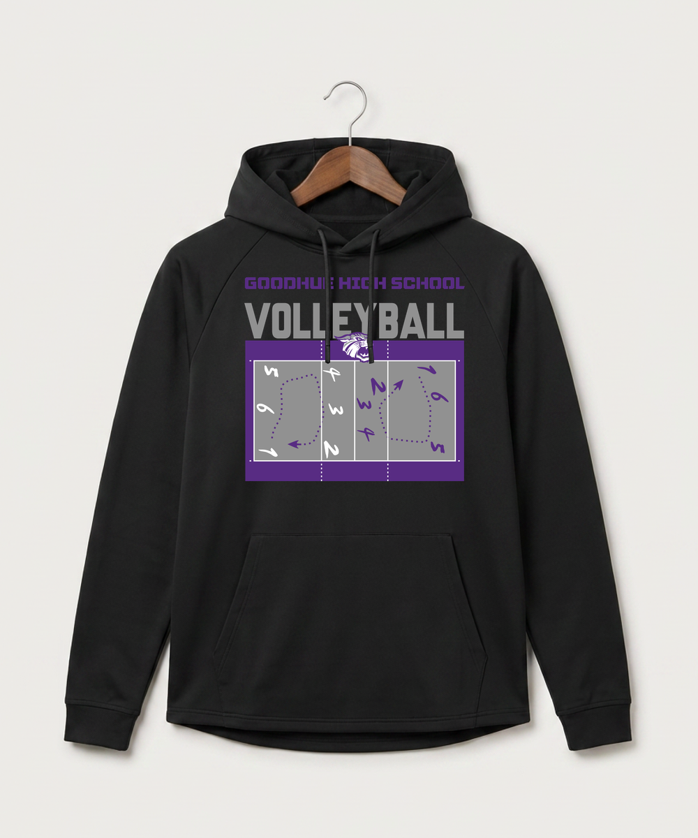 Goodhue High School Volleyball (Girls) - Black Hoodie - Full Front